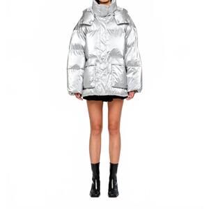 NEW OOFWEAR giacca lunga jacket in argento